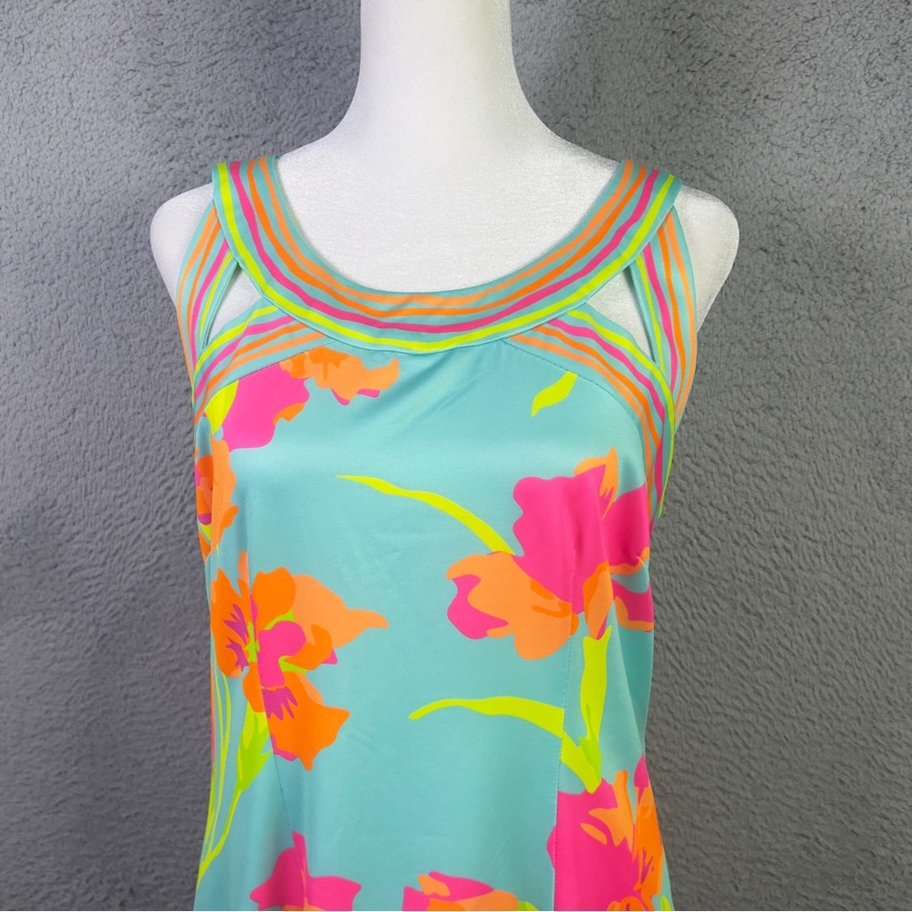 Gretchen Scott Dress Womens Medium Multicolor Floral Sleeveless Preppy Active - Picture 2 of 8